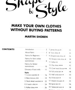 Shape to Style contents page