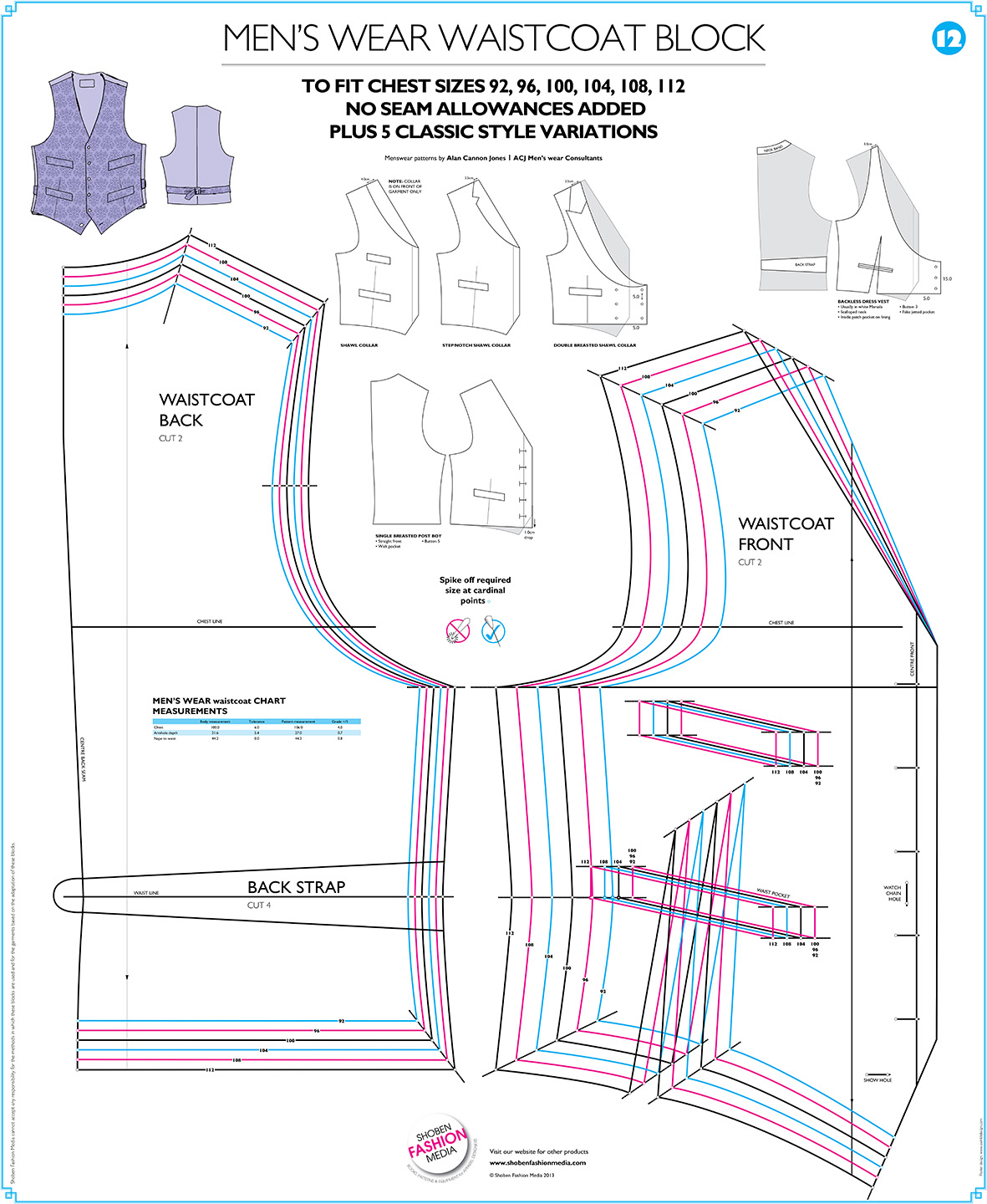 Mens Waistcoat Block Pattern - Shoben Fashion Media